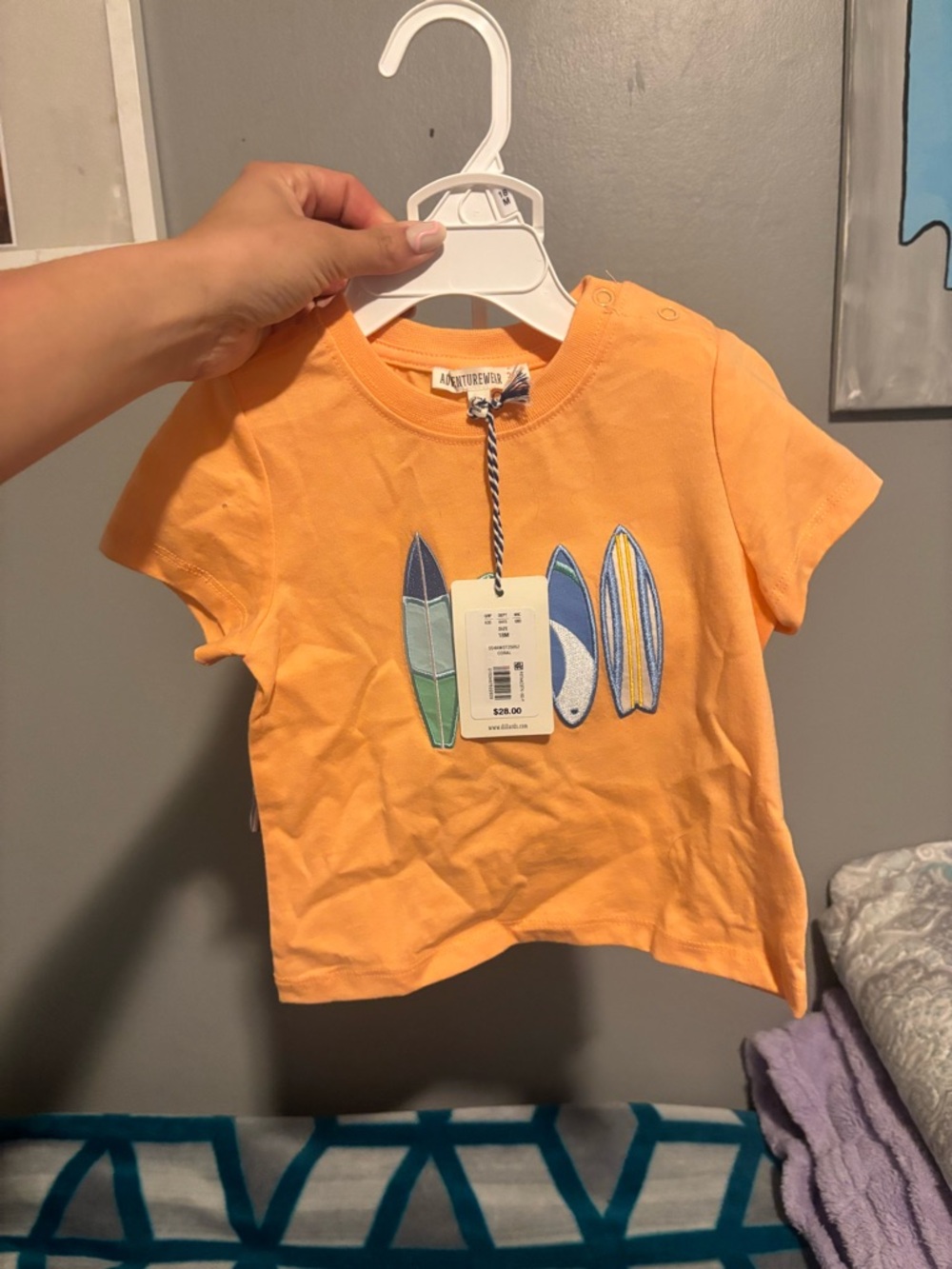 Adventure Kids Peach Surfboard Graphic Tee